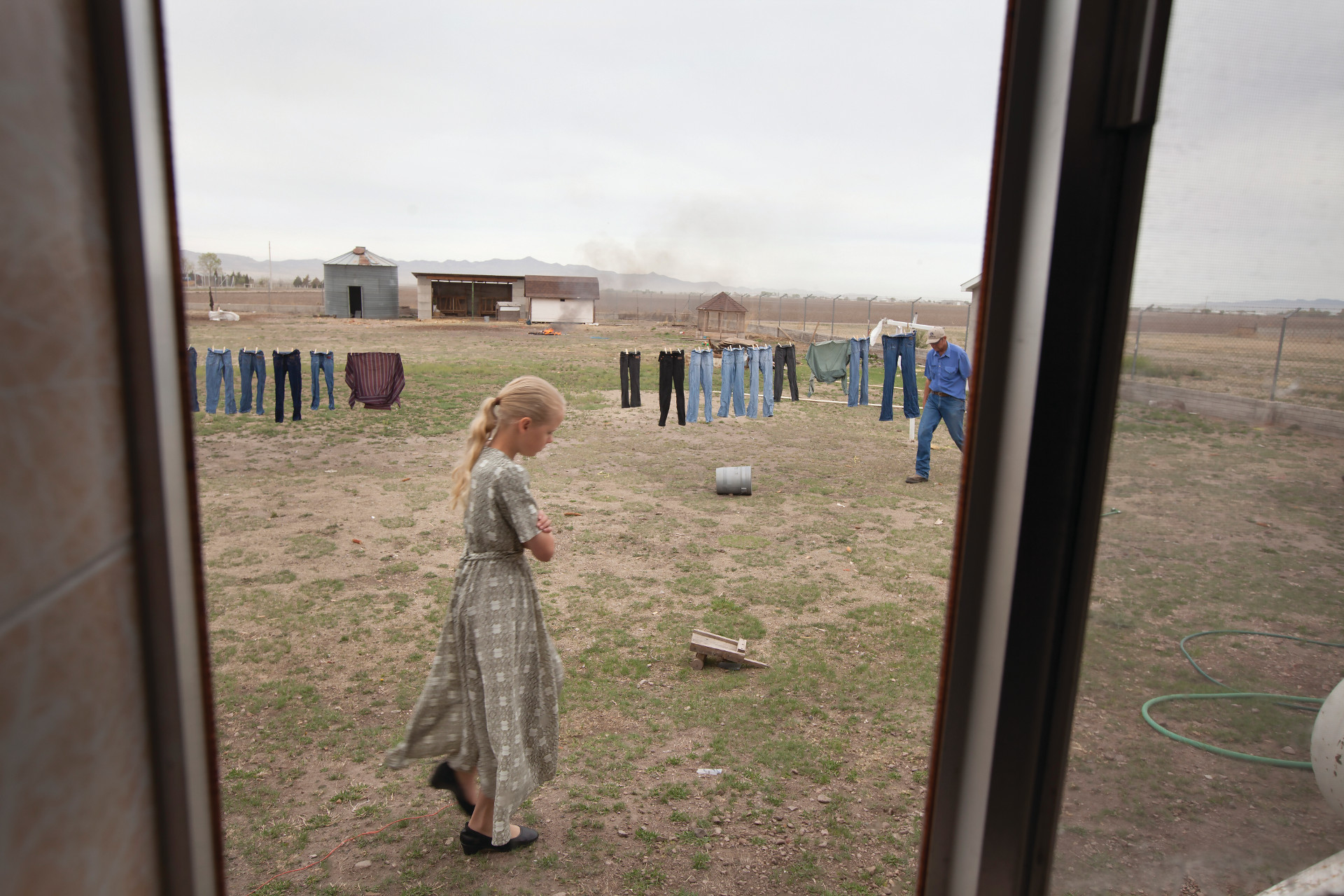 <small>Cleaning the yard before leaving.</small>