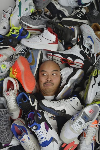 Pulga insists he’s not in over his head when it comes to his basketball shoe collection. Photo by Trevor Hopkin