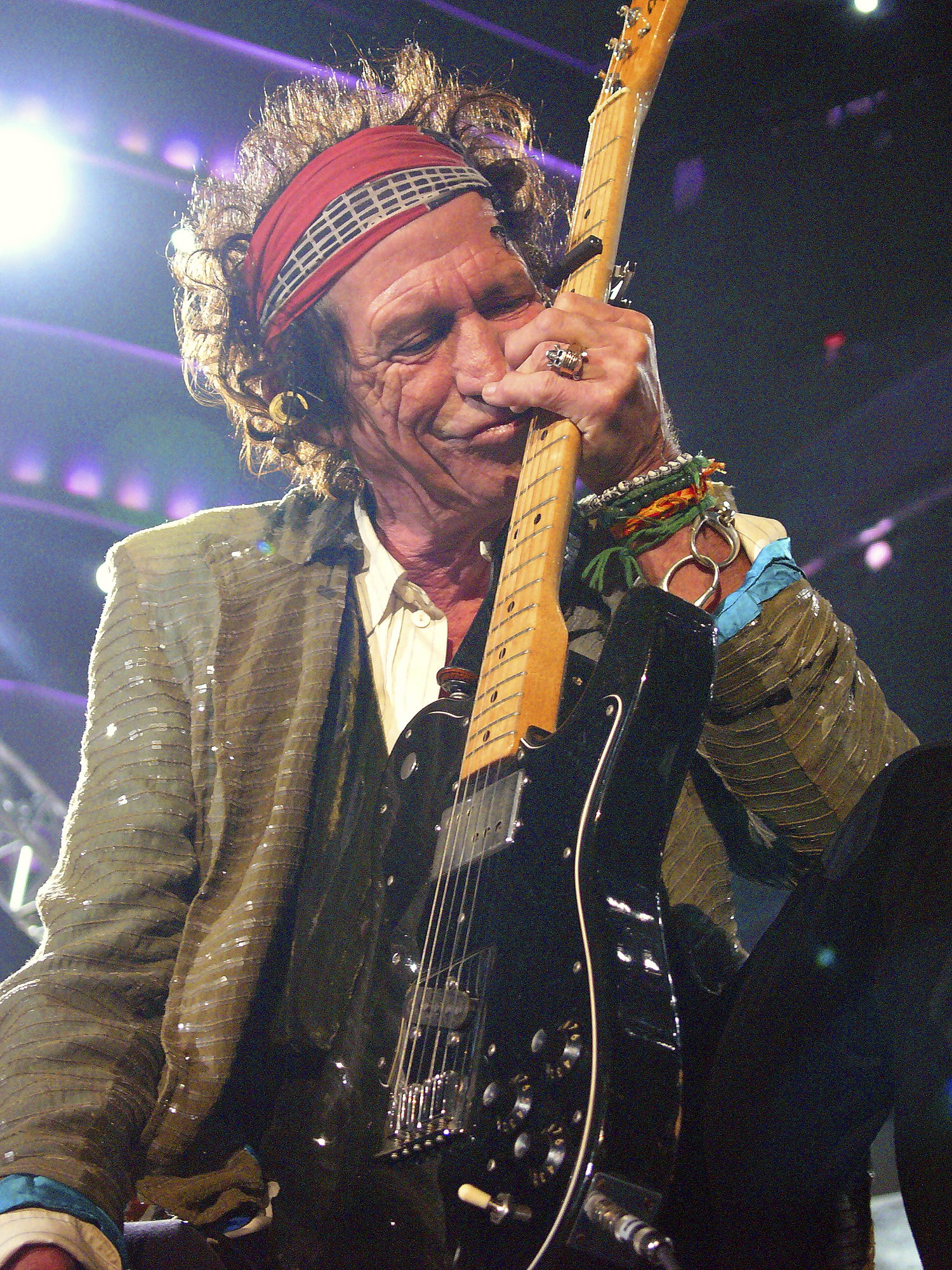 <small>Keith Richards takes the stage for the first of two sold-out Rolling Stones concerts in Regina in October, 2006. I’m a huge 
Stones fan so when the shows were announced  I immediately began inquiring about a press pass. Turns out the greatest rock 
and roll band on earth doesn’t need the Moose Jaw Times-Herald (where I was working at the time) for publicity. But I kept calling 
and after a few weeks, the promoter got back and said, “If I get you a press pass, will you stop calling me?” Deal. Before the show, 
everyone with  a press pass had to gather in a special area behind the stage. When the lights finally dimmed, we were escorted 
out towards our spots. Seeing our silhouettes approaching the stage, the crowd briefly thought we were the Stones and let out 
a massive roar. Keith himself has said that feeling is better than any drug he’s ever tried. Getting to experience that feeling myself, 
if only for a second, and this moment when Keith came so close I could smell him, has been the highlight of my career so far.
</small>