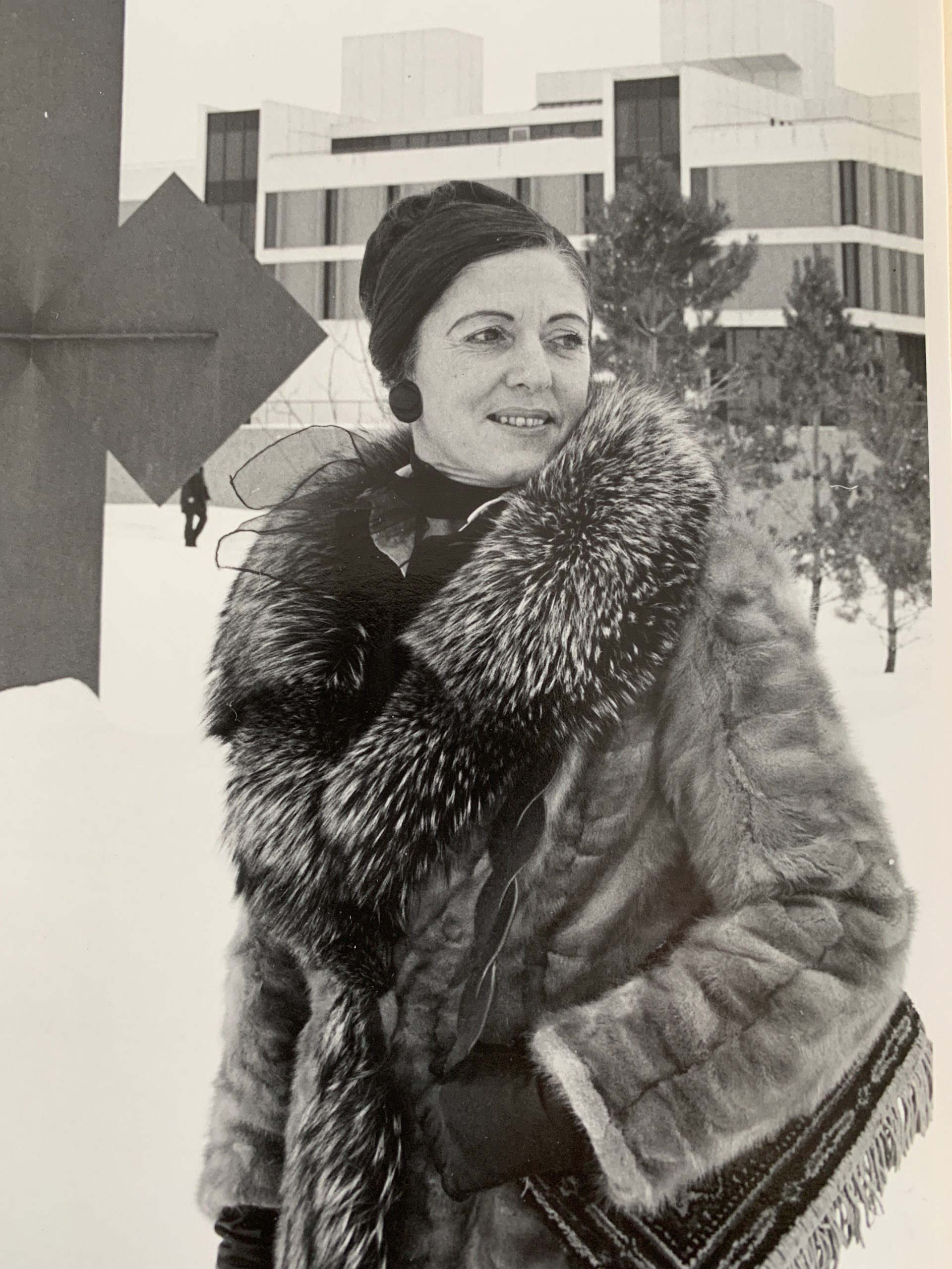 Lydia Bramham on the U of R campus in the 1970s. Photo by Bruce Pendlebury