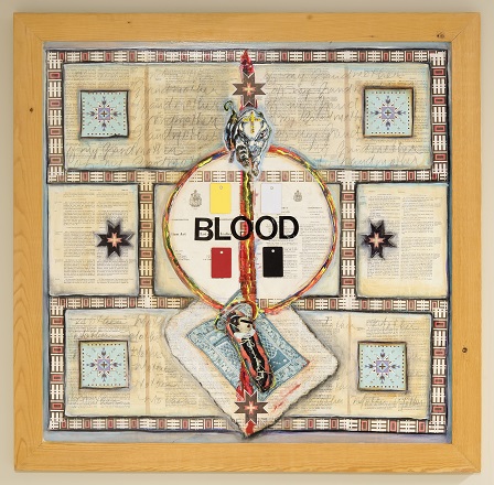 <small>Lita Fontaine (b. 1958), Blood (Remnants of my Grandmothers), 2000, mixed media. University of Regina President’s Art Collection; gc.2001.1. © Lita Fontaine. Photograph by the University of Regina.
</small>