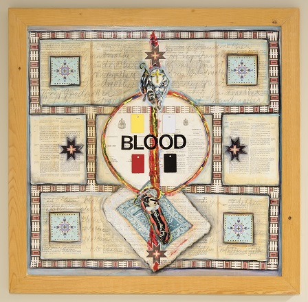 <small>Lita Fontaine (b. 1958), Blood (Remnants of my Grandmothers), 2000, mixed media. University of Regina President’s Art Collection; gc.2001.1. © Lita Fontaine. Photograph by the University of Regina.
</small>