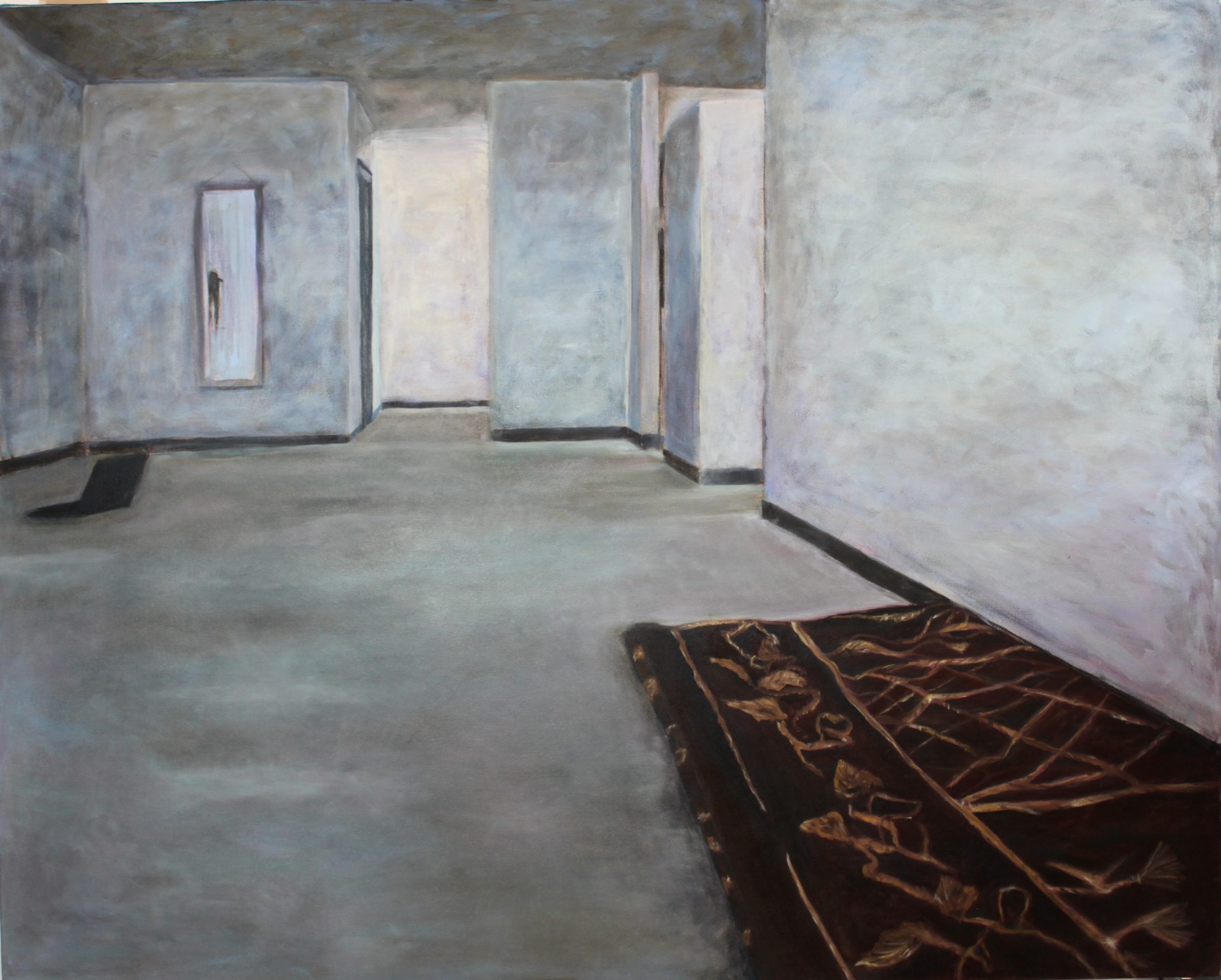 <small>Madhu Kumar (b. 1963), Let me be more, 2014, oil on canvas, 48″ x 60″. University of Regina President’s Art Collection; pc.2015.25. © Madhu Kumar. Reproduced with permission.
</small>