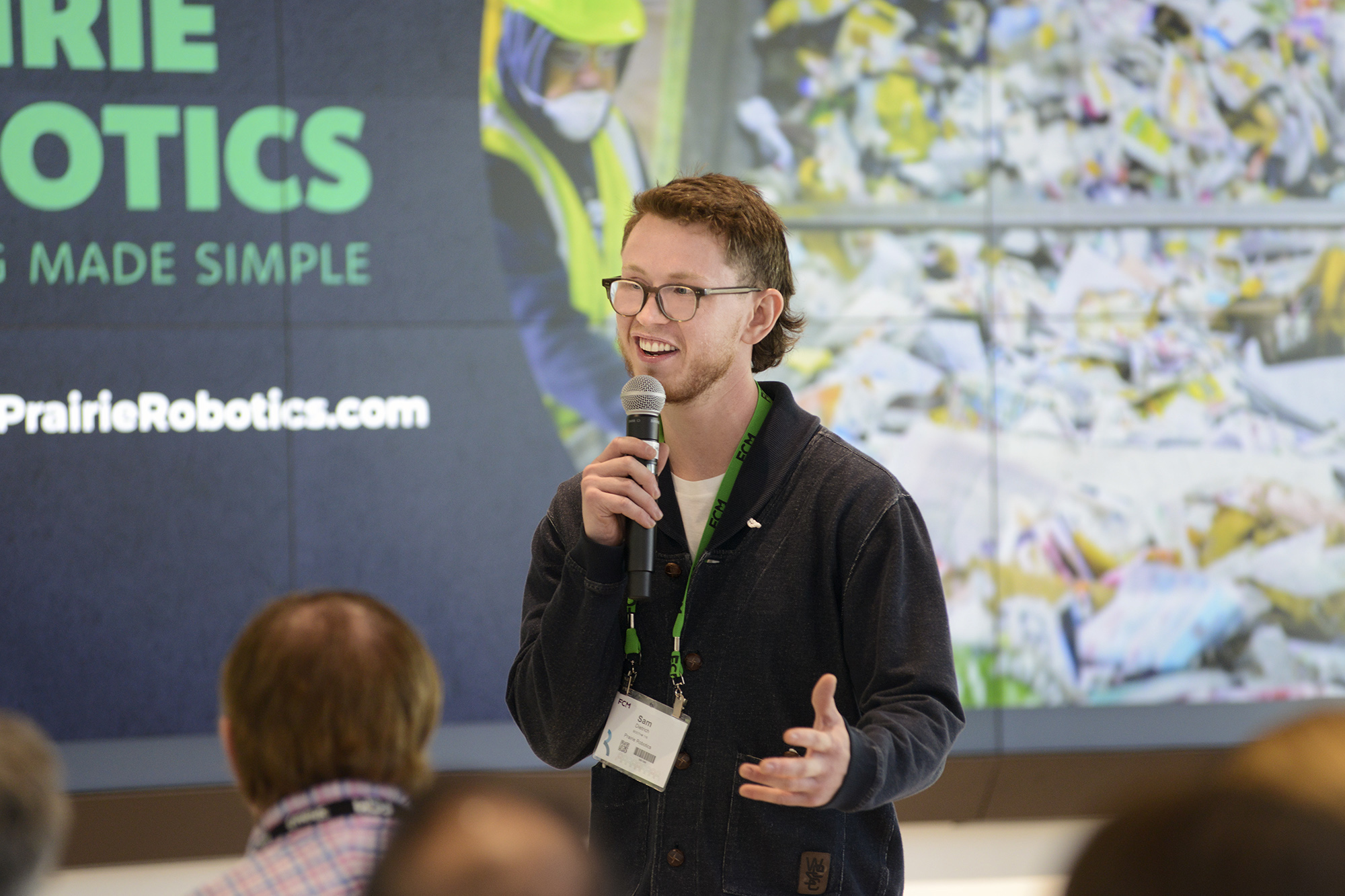 Dietrich pitches his business model to a group of members of the Federation of Canadian Municipalities in Regina for the organization's annual conference. 