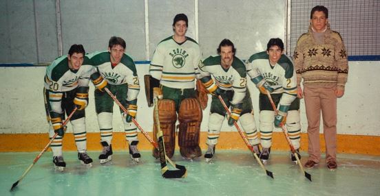 Lemire played for the University of Regina Cougars hockey team throughout university. He continues to play the sport today (non-contact) and coaches his 16-year-old son's hockey team. Lemire is the player on the far right. 