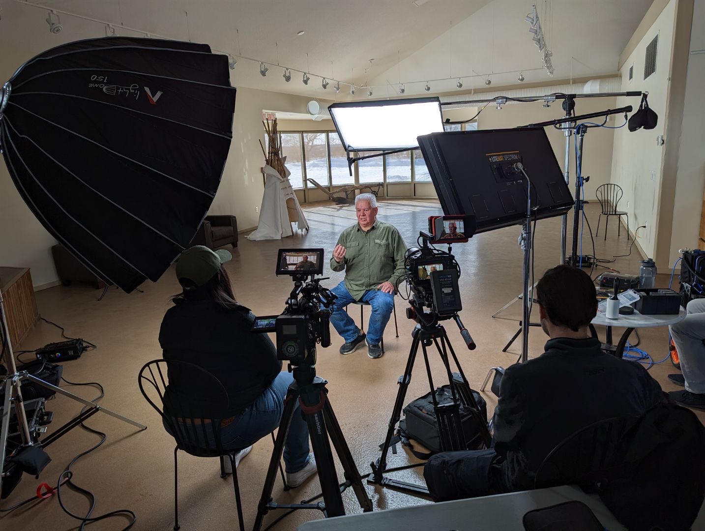 Interior documentary film set