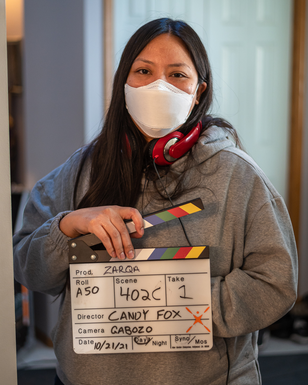 Fox during production on season one of Zarqa. Photo: Peter Scoular