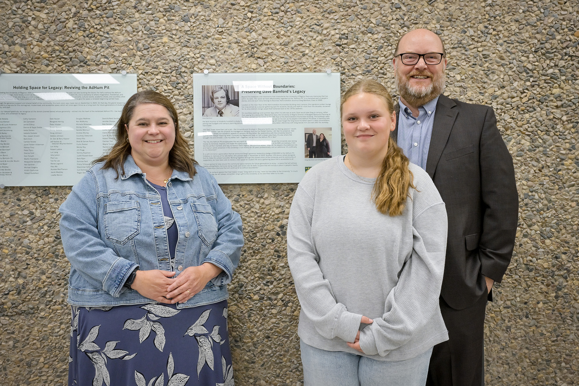 Smiling individuals.