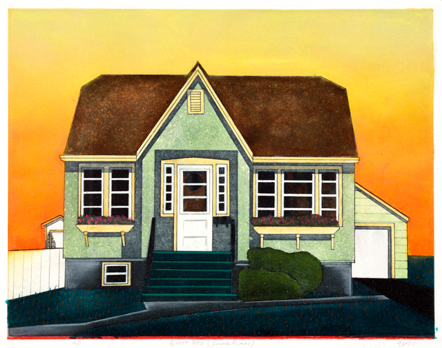 David Thauberger, 'Ghost Red (Solar Flare)', 1993–2003, acrylic pastel, drypoint, aquatint etching (edition of 35); University of Regina President's Art Collection; pc.2017.46